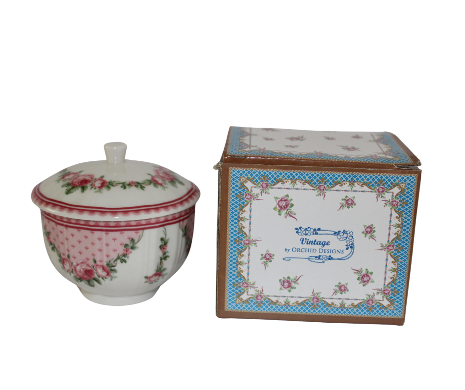 Orchid Designs Vintage Rose Sugar Bowl