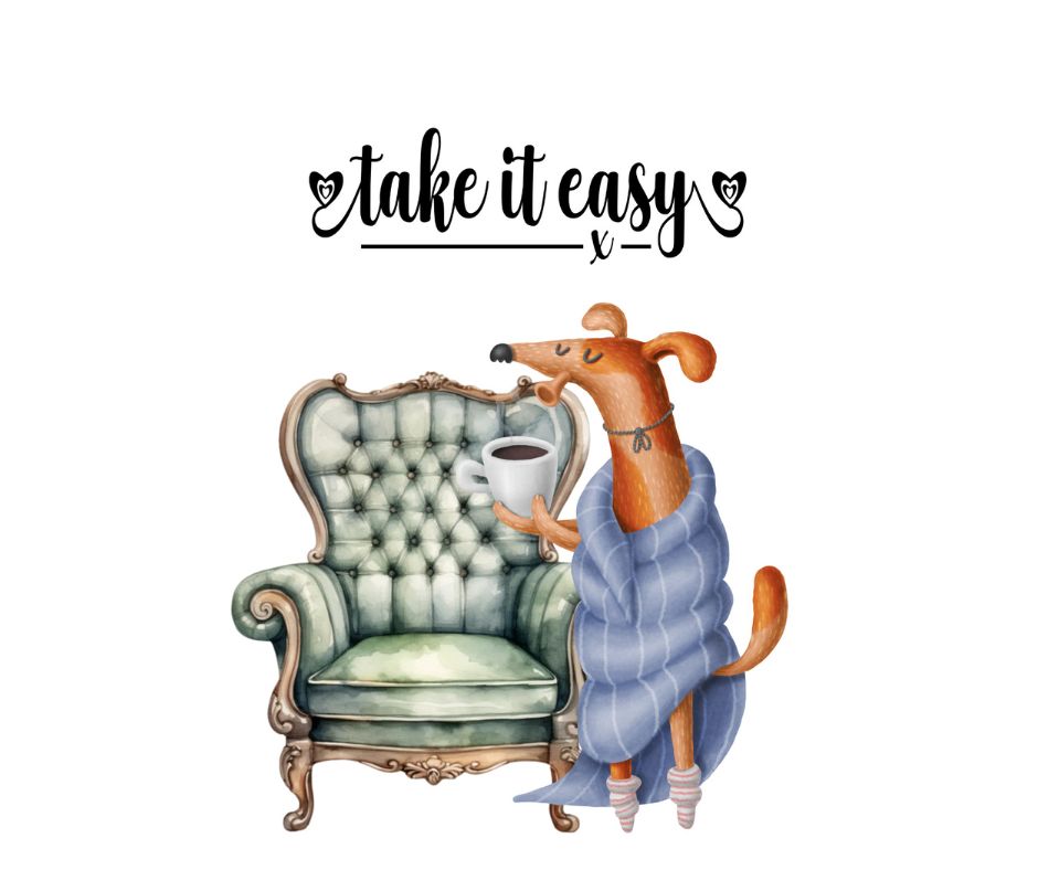 Dog Desk Sighthound Get Well Deluxe Greeting Card