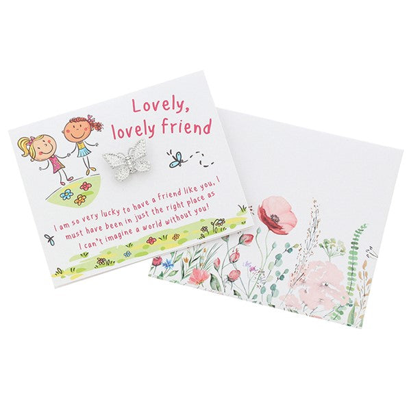 Envelopes Of Love Lovely Friend Butterfly Charm With Card & Envelope