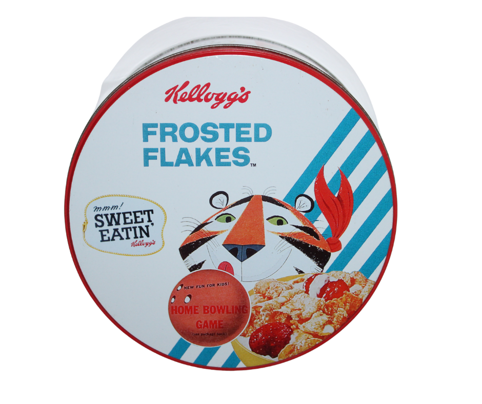 Kelloggs Frosted Flakes Vintage Style Storage Tin Tony The Tiger