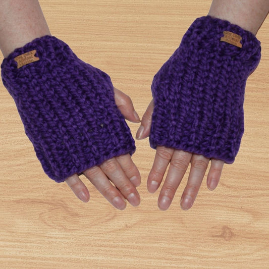 Purple Dog Desk Knits Hand Warmer Gloves