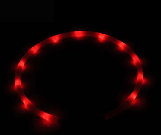USB Charging Flashing Dog Collar Led Light Safe Night Walking Red