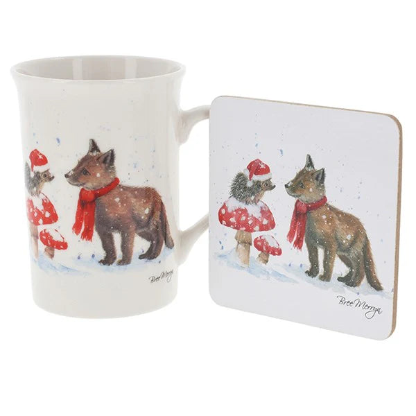 Bree Merryn Bristle & Brush Mug & Coaster Fox & Hedgehog