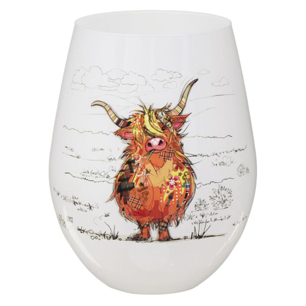 Bug Art Highland Hamish Cow Stemless Glass
