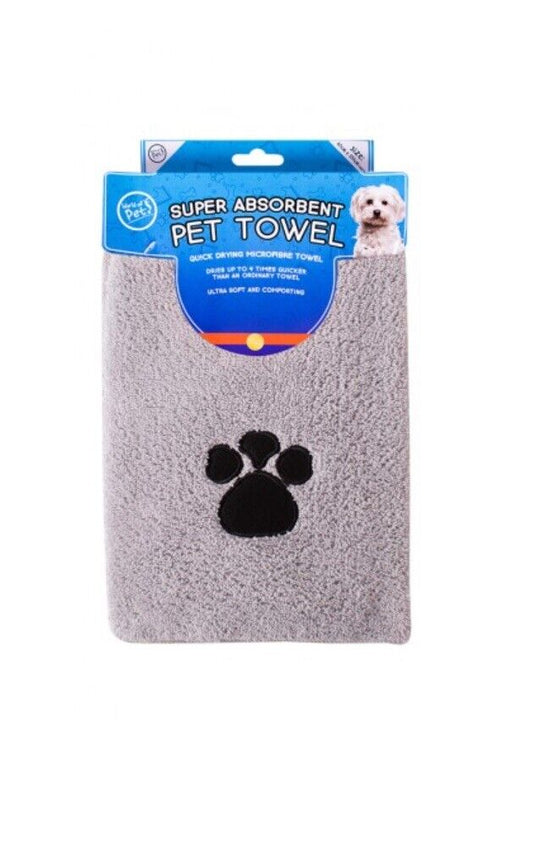 Microfibre Dog Drying Towel Grey