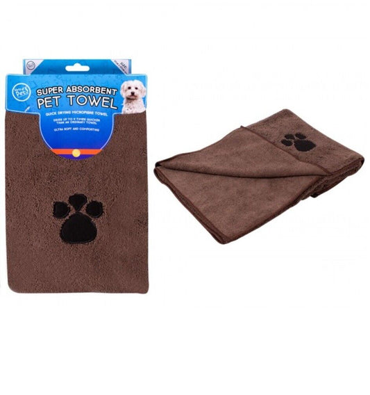 Microfibre Dog Drying Towel Brown