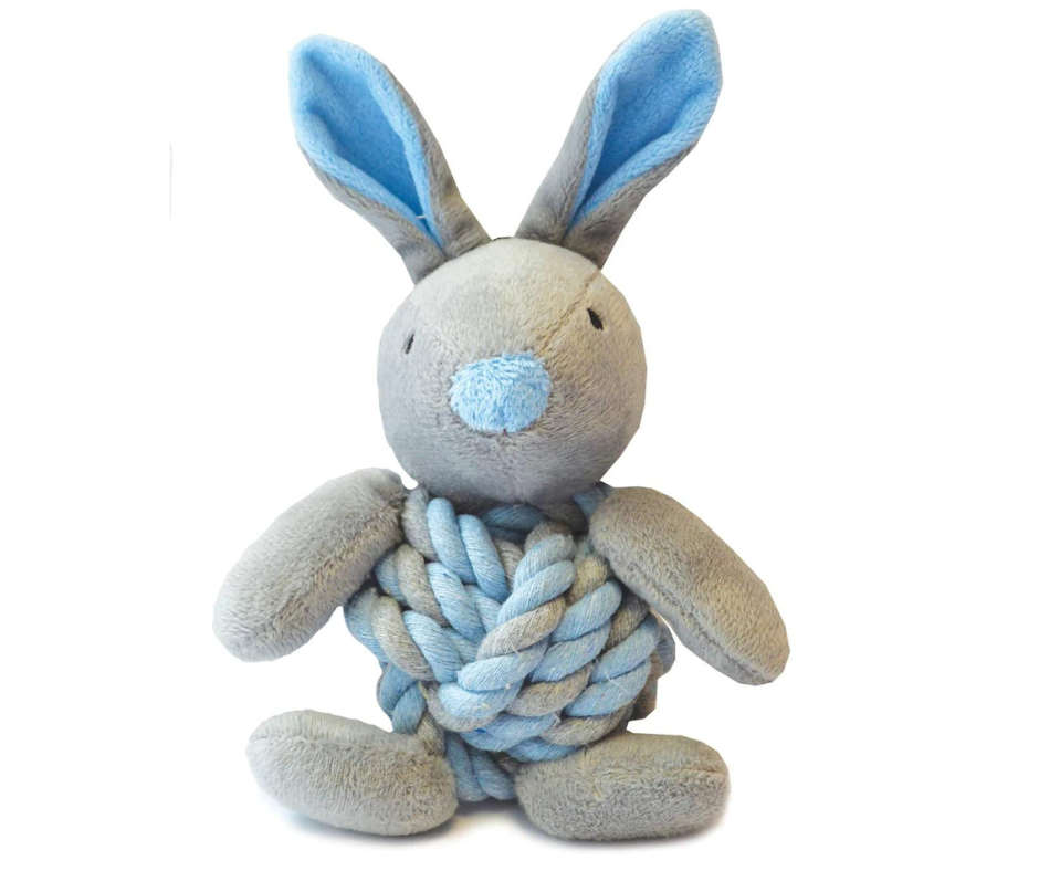 Little Rascals Knottie Bunny Dog Toy Blue
