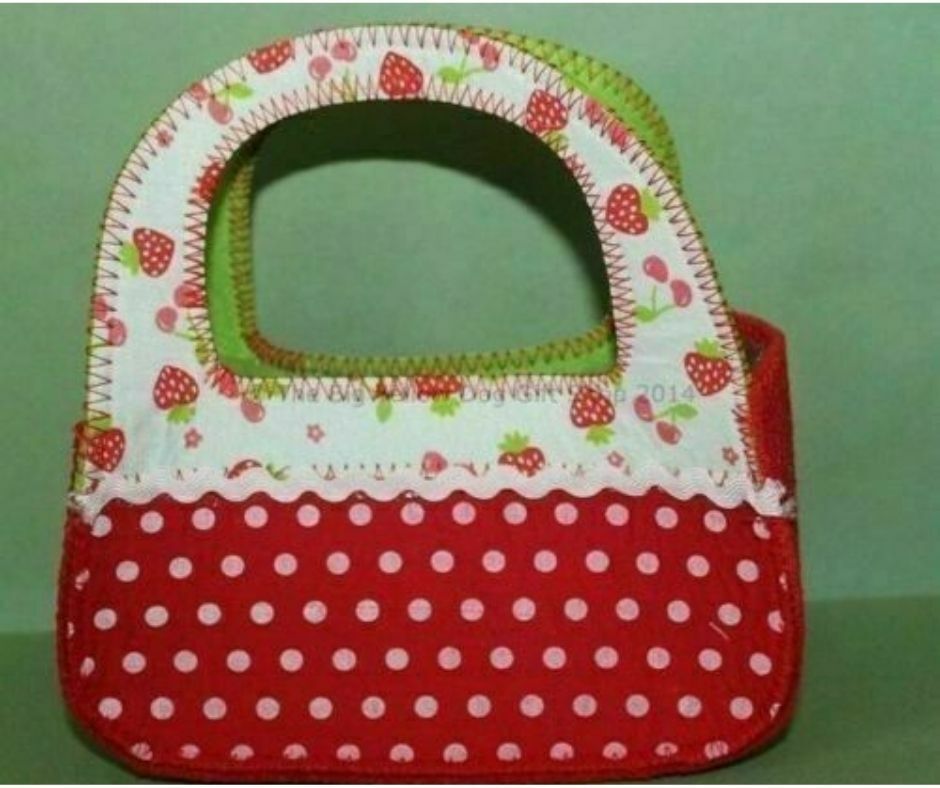 Girls Strawberry & Polka Dot Felt Bag