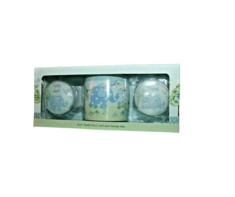Bird & Ellie Money Box First Tooth & First Curl Baby Present Christening Gift