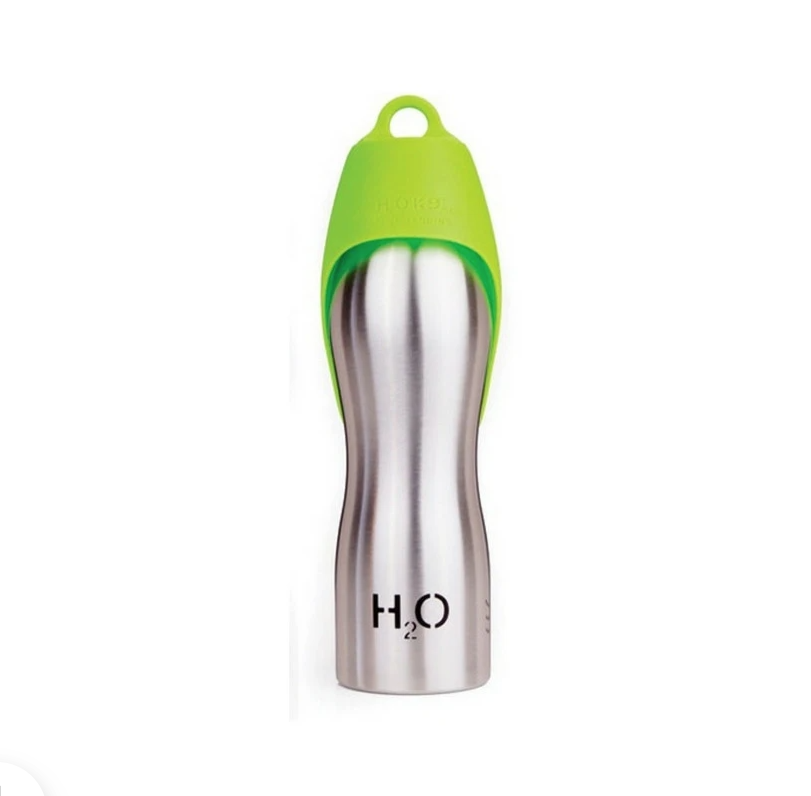 H2O4K9 25oz Stainless Steel Dog Drinking Water Bottle With Bowl Lid