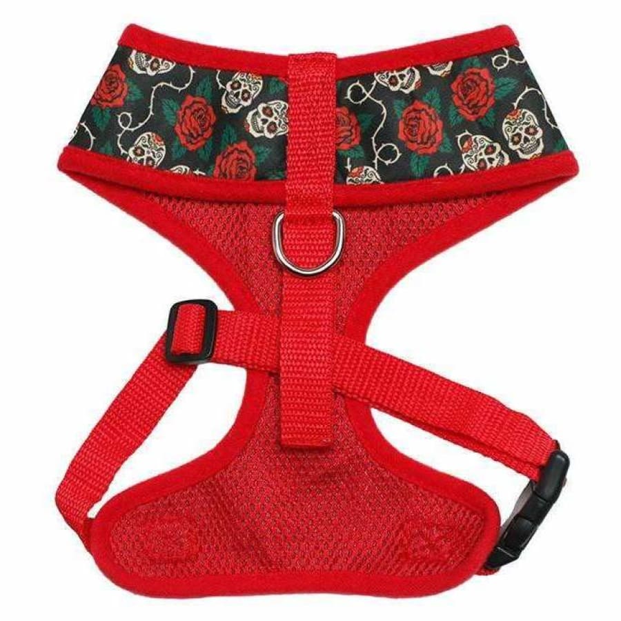 Skull & Roses Dog Harness XXS