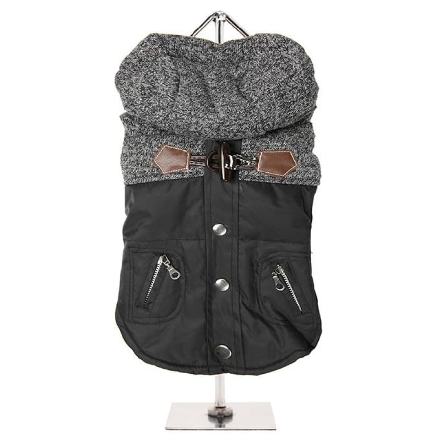 Cheviot Tweed Trimmed Parka Dog Coat