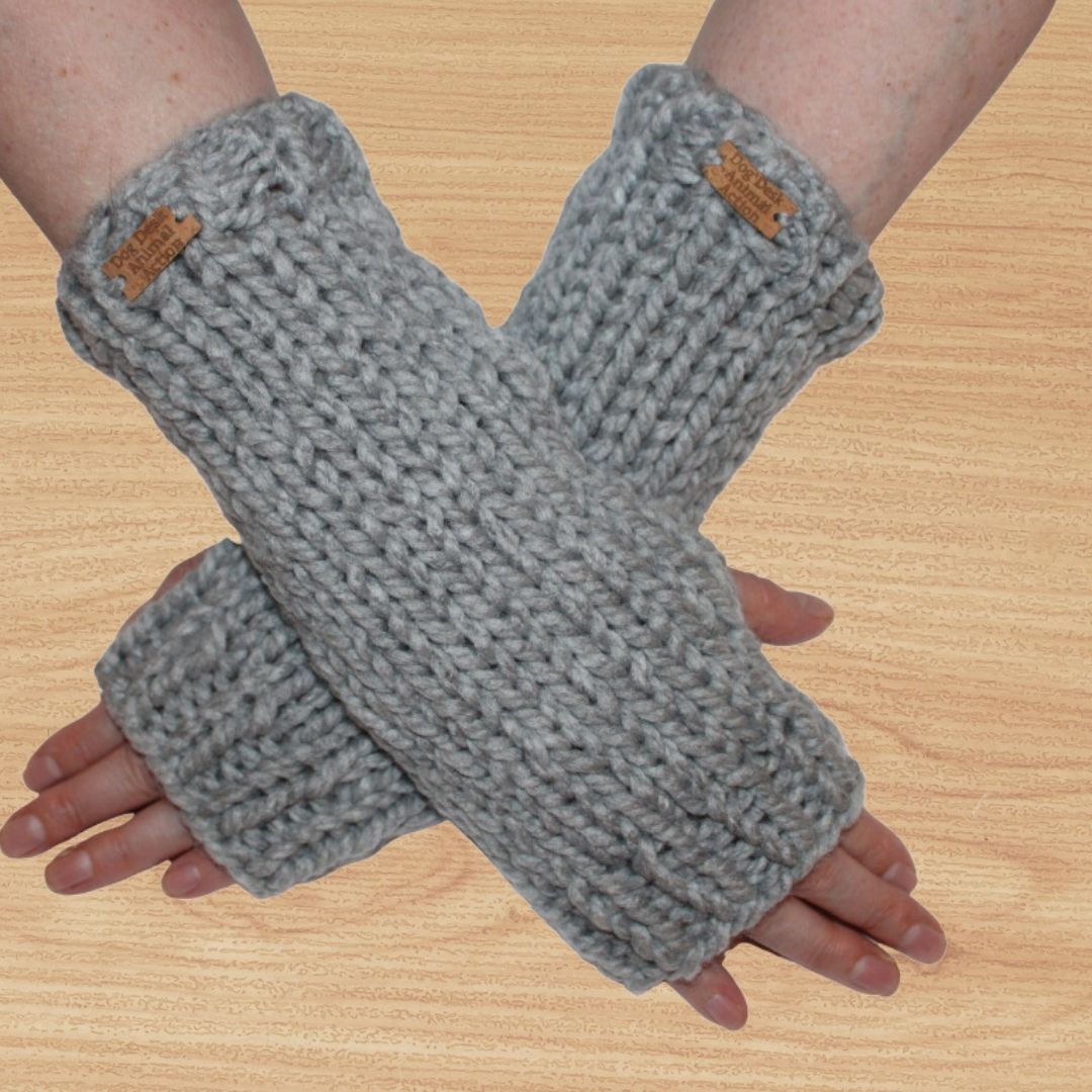 Grey Dog Desk Knits Arm Warmer Gloves