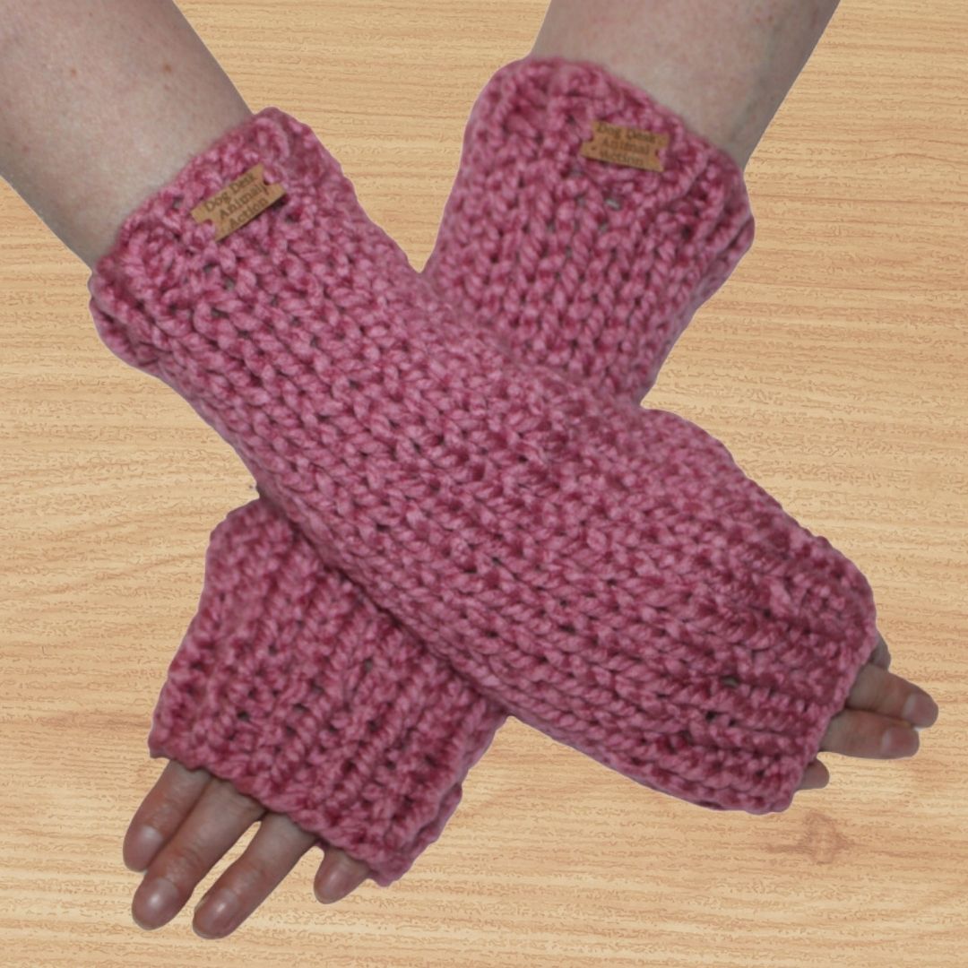 Rose Dog Desk Knits Arm Warmer Gloves