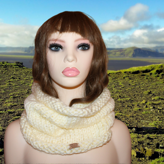 Cream Dog Desk Knits Cowl Neck Warmer