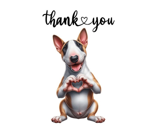 Dog Desk Bull Terrier Thank You Deluxe Greeting Card