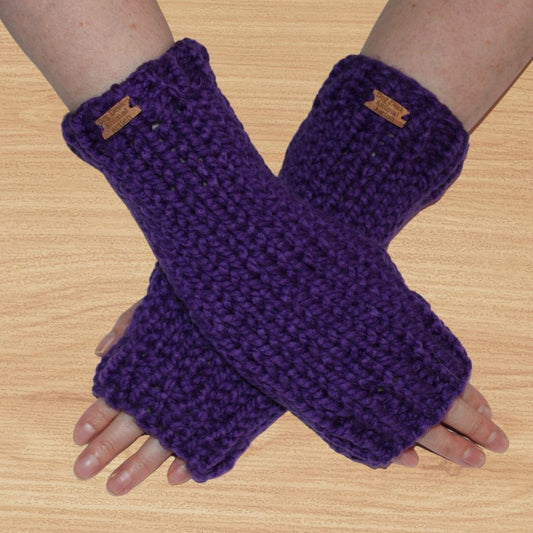 Purple Dog Desk Knits Arm Warmer Gloves