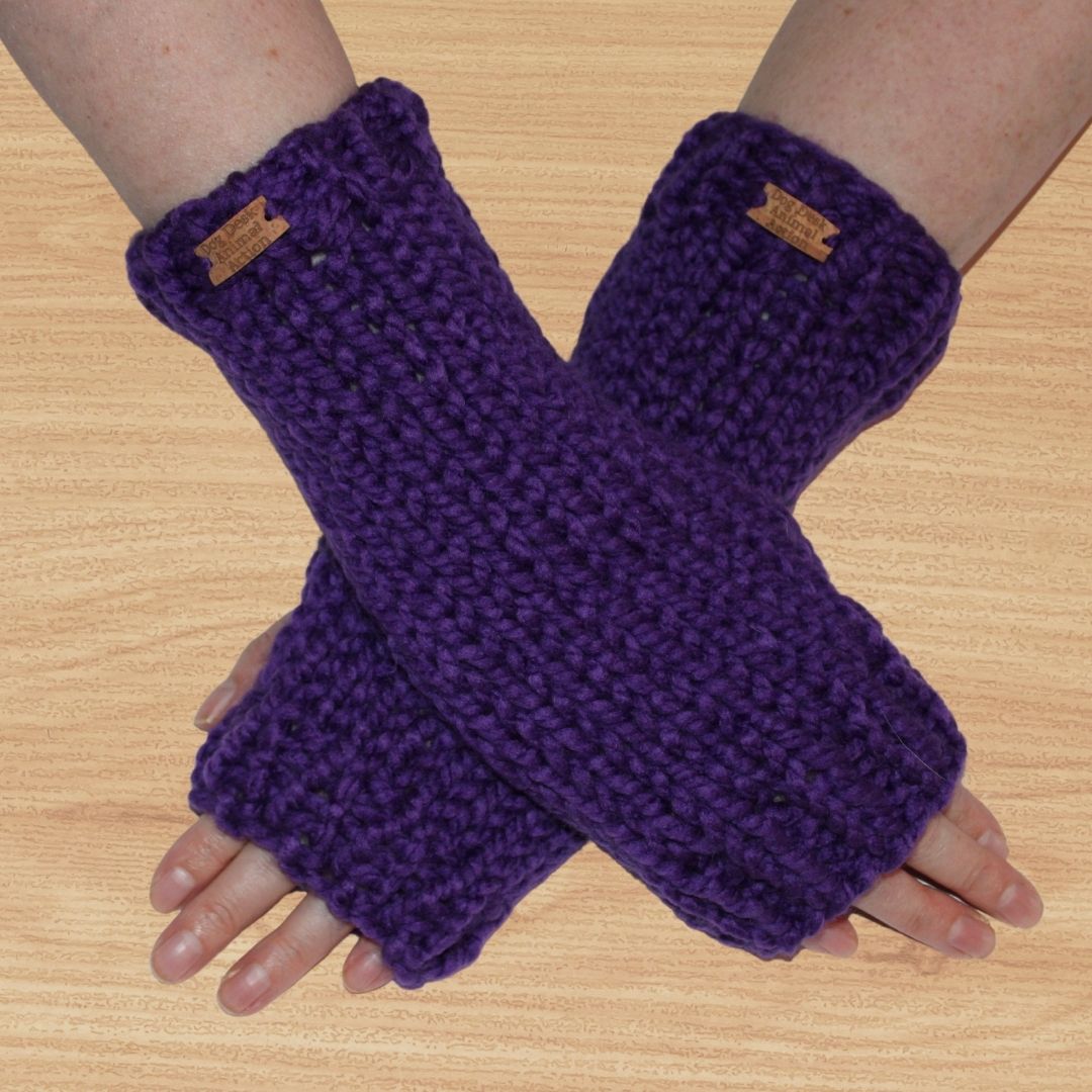 Purple Dog Desk Knits Arm Warmer Gloves