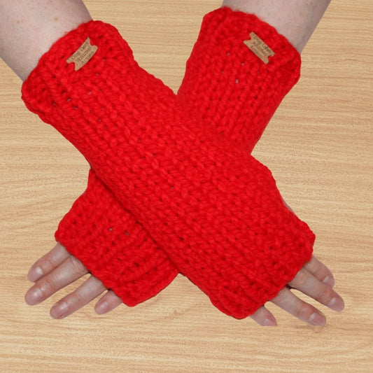 Red Dog Desk Knits Arm Warmer Gloves
