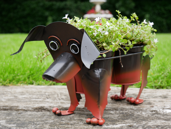 Garden Ornament Dachshund Dog Planter Sculpture