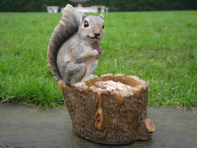 Garden Ornament Sculpture Squirrel Feeder