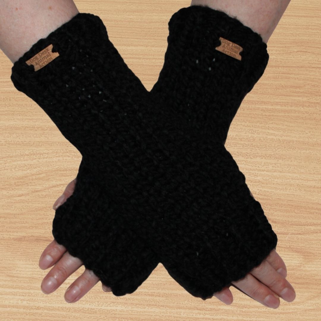 Black Dog Desk Knits Arm Warmer Gloves