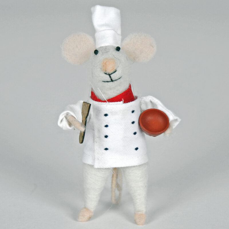 Handmade Felt Chef Mouse Decoration