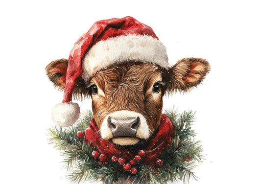Dog Desk Clara The Cow Deluxe Christmas Card