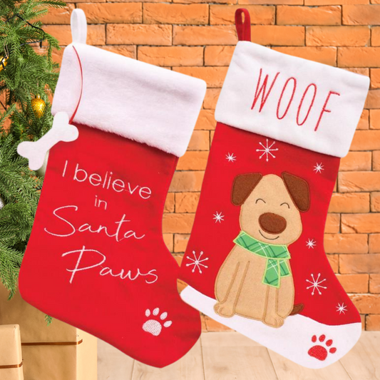 Plush Dog Christmas Stocking Choose Your Design