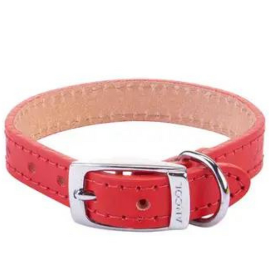 Ancol Heritage Leather Dog Collar Red