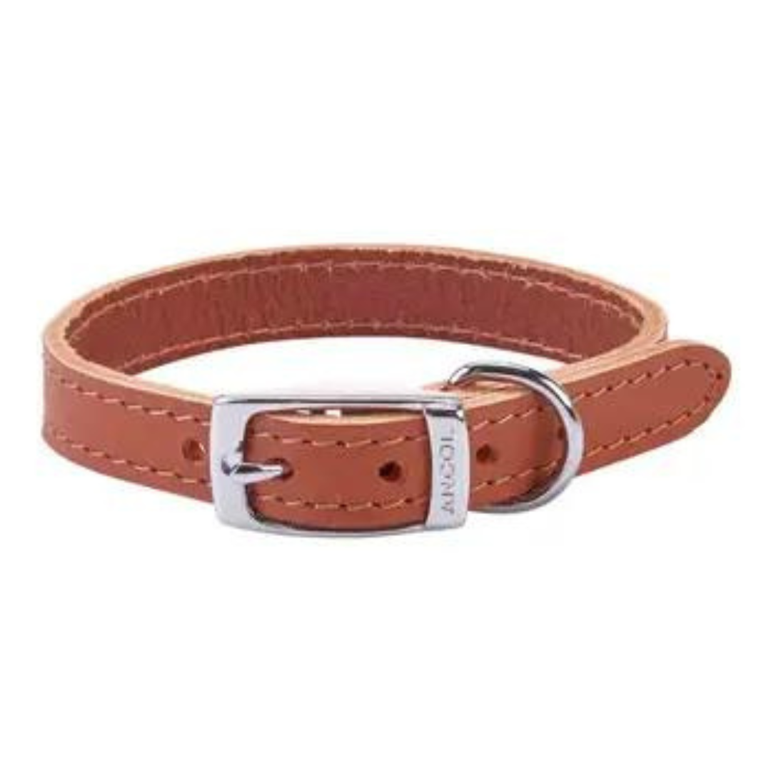 Ancol Heritage Leather Dog Collar Tan