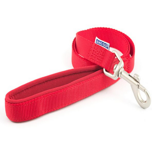 Ancol Nylon Lead Red 100cm Padded Handle