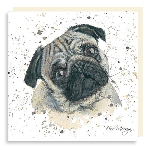 Bree Merryn, Fine Art Pug Small Card To Post