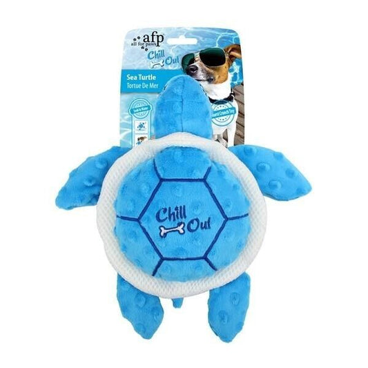 All For Paws Chill Out Sea Turtle Hydration Cooling Summer Play Dog Toy