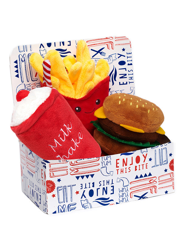 Hamburger Meal Deal Box (3 Toy Combo) Dog Toy