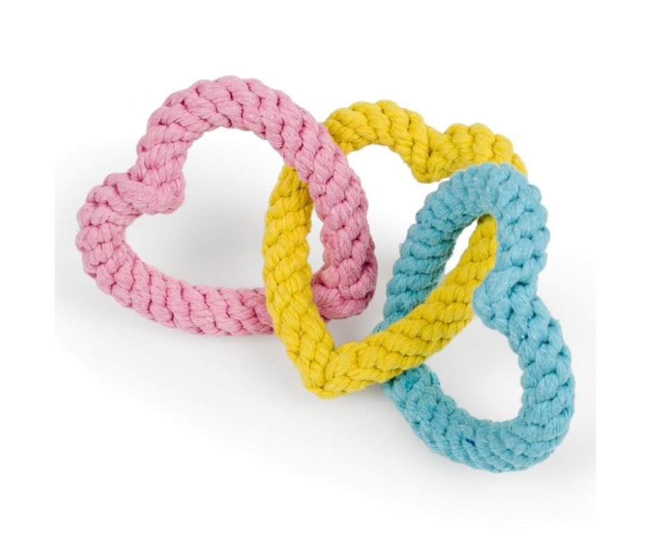 Little Rope Hearts Dog Toy