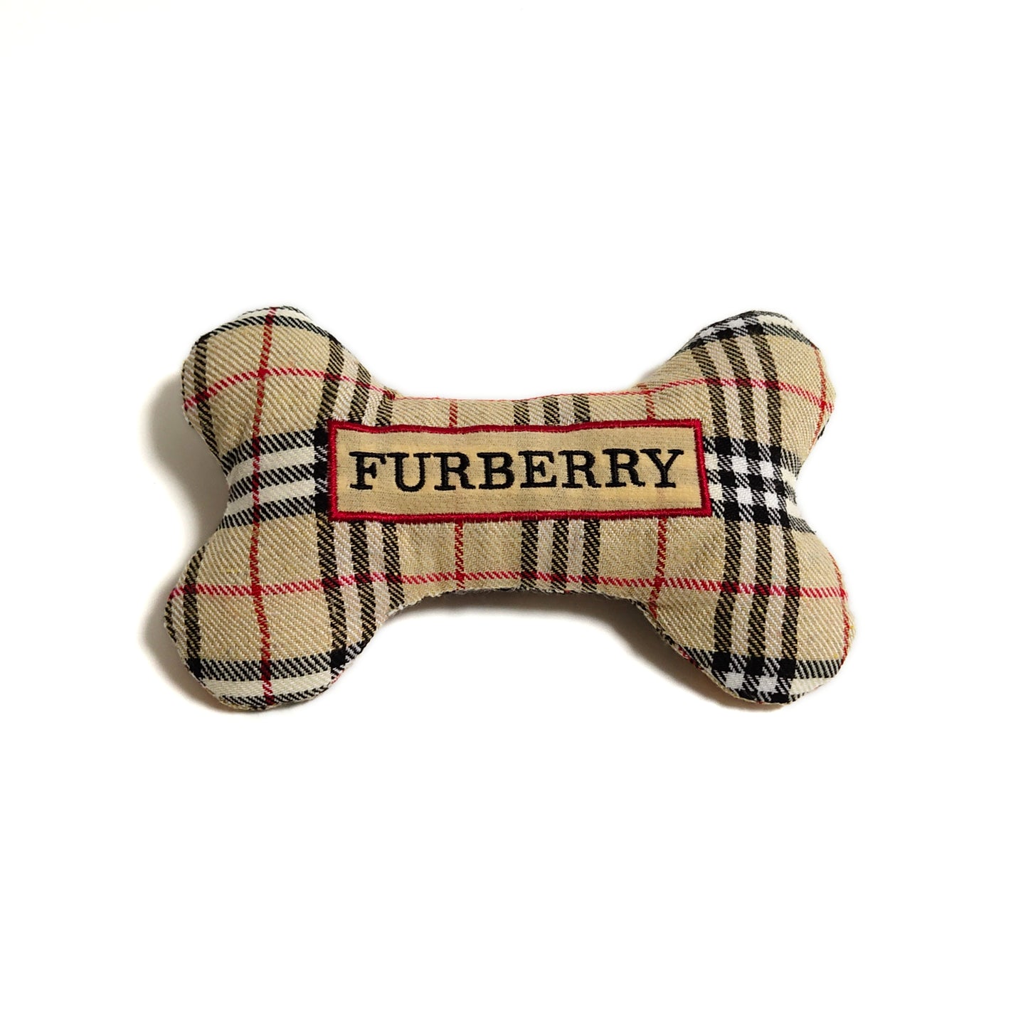 Furberry Bone Parody Plush Dog Toy