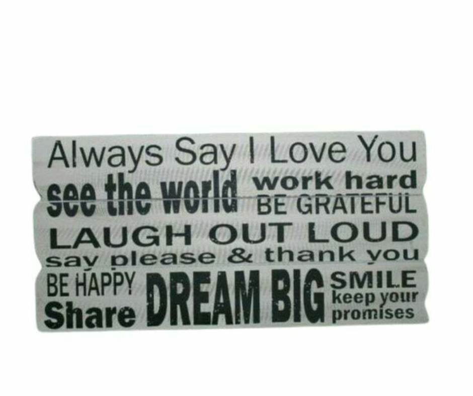 Inspirational Quotes Wooden Wall Plaque Sign Dream Big Laugh Out Loud