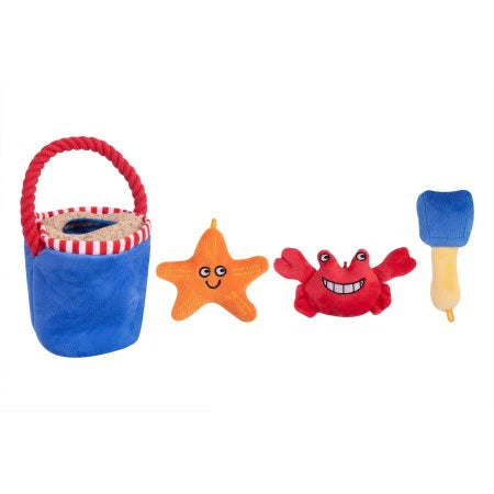 Hide And Seek Seaside Bucket Plush Dog Toy