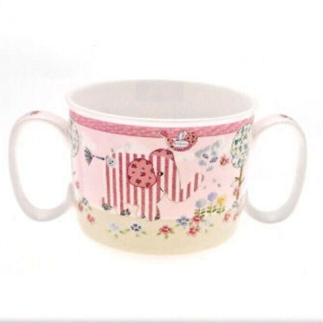 Bird & Ellie Pink Double Handled Ceramic Mug