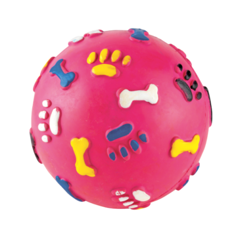 Pink Rubber Giggle Ball Dog Toy