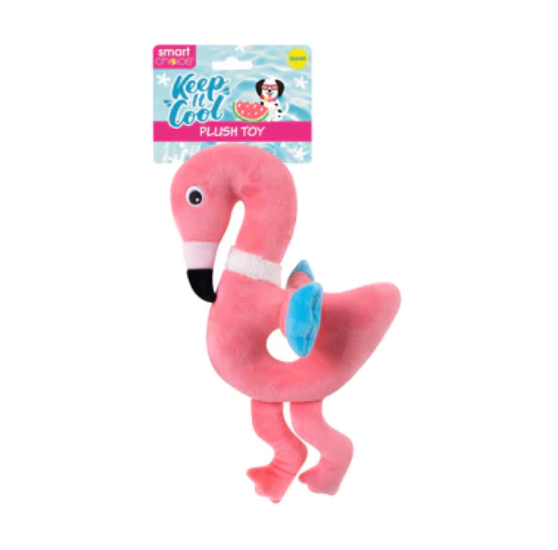 Flamingo Plush Dog Toy With Squeaker