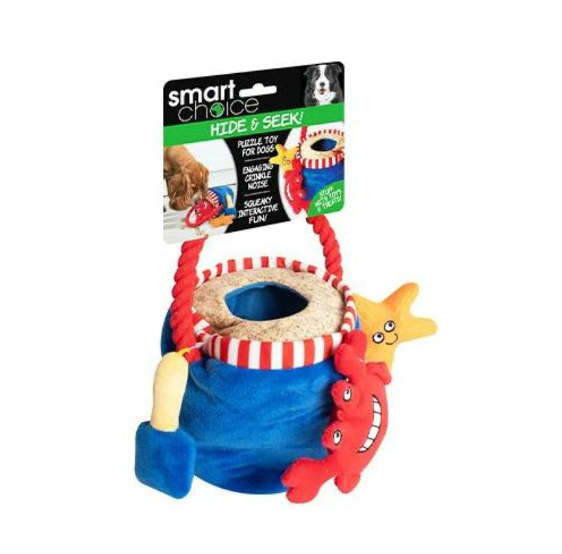 Hide And Seek Seaside Bucket Plush Dog Toy