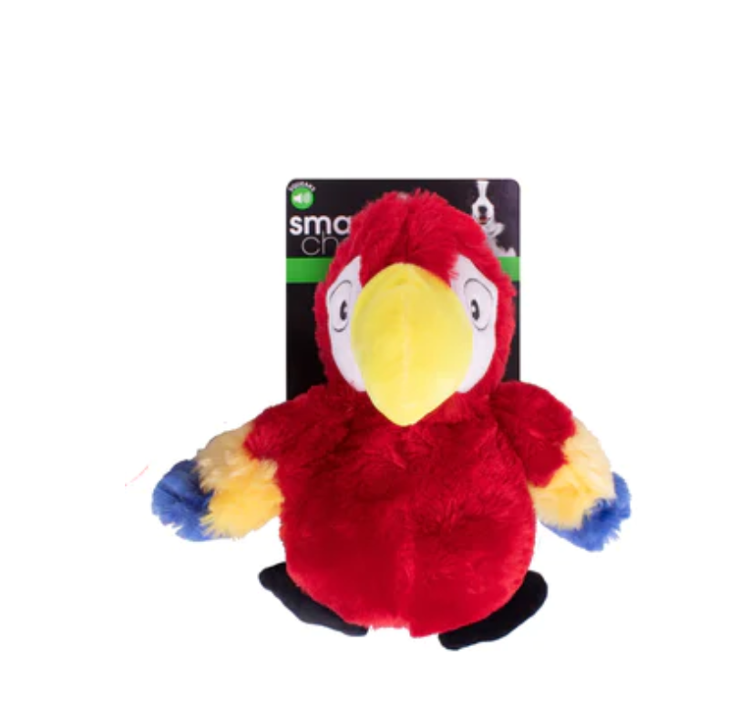 Squeaky Plush Parrot Dog Toy Red