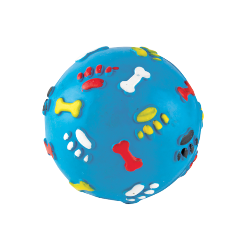 Blue Rubber Giggle Ball Dog Toy
