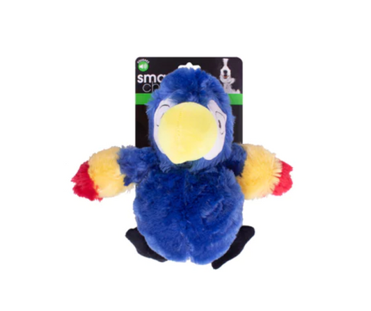 Squeaky Plush Parrot Dog Toy Blue