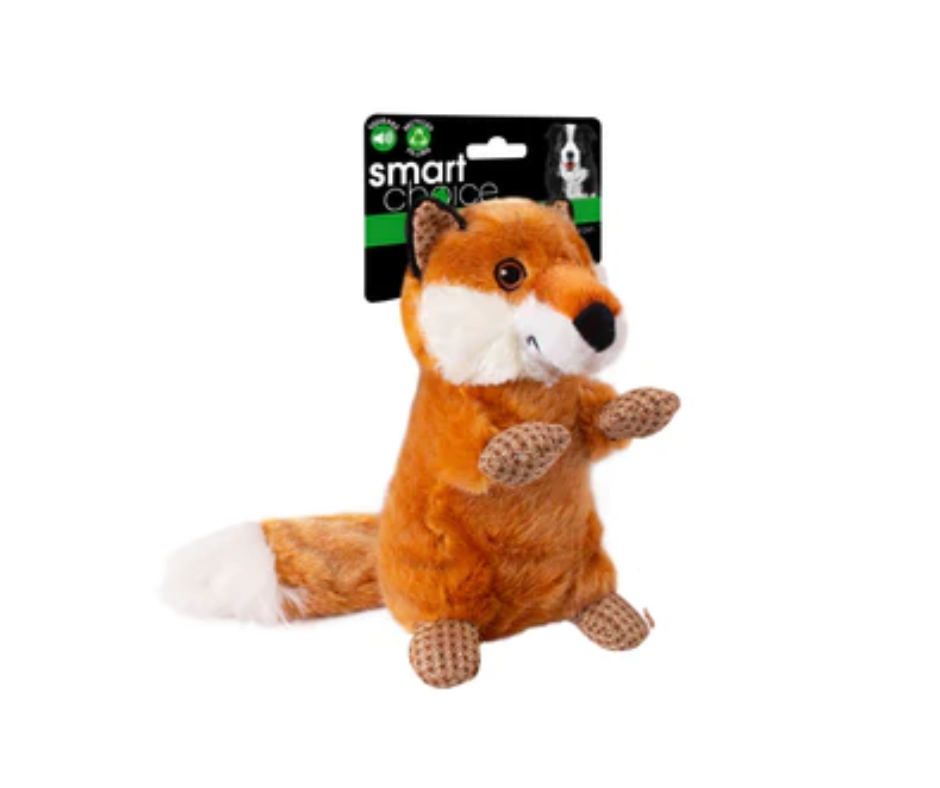 Squeaky Fox Plush Woodland Animal Dog Toy