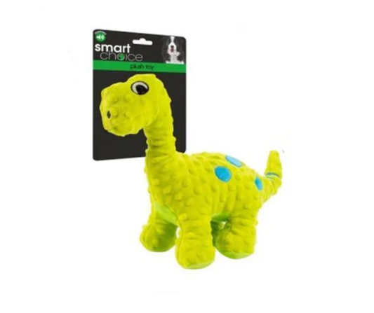 Squeaky Plush Dinosaur Dog Toy Green