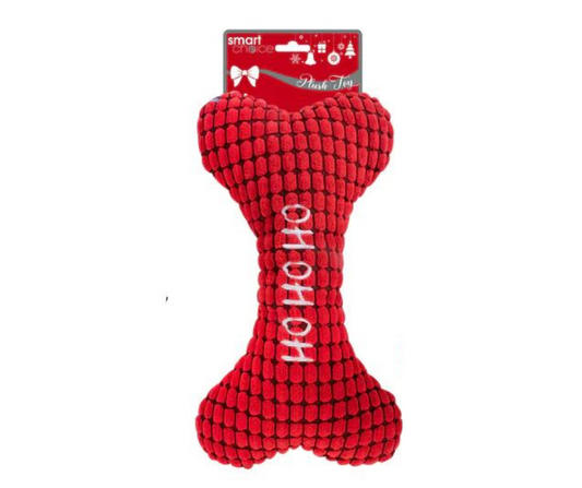 Plush Bone Squeaky Christmas Dog Toy