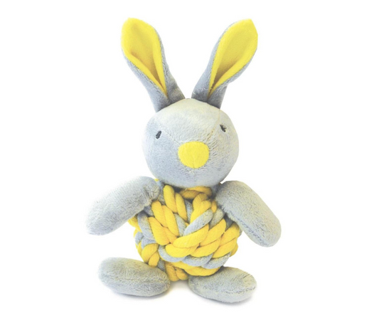 Little Rascals Knottie Bunny Dog Toy Yellow